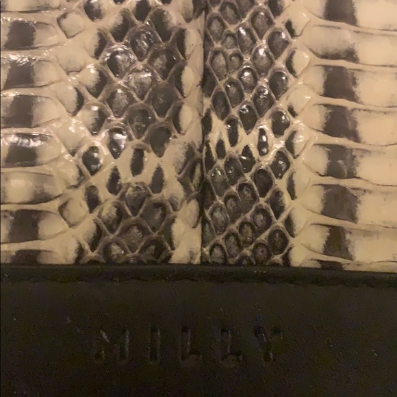 MILLY black and cream snakeskin crossbody purse - Picture 3 of 4